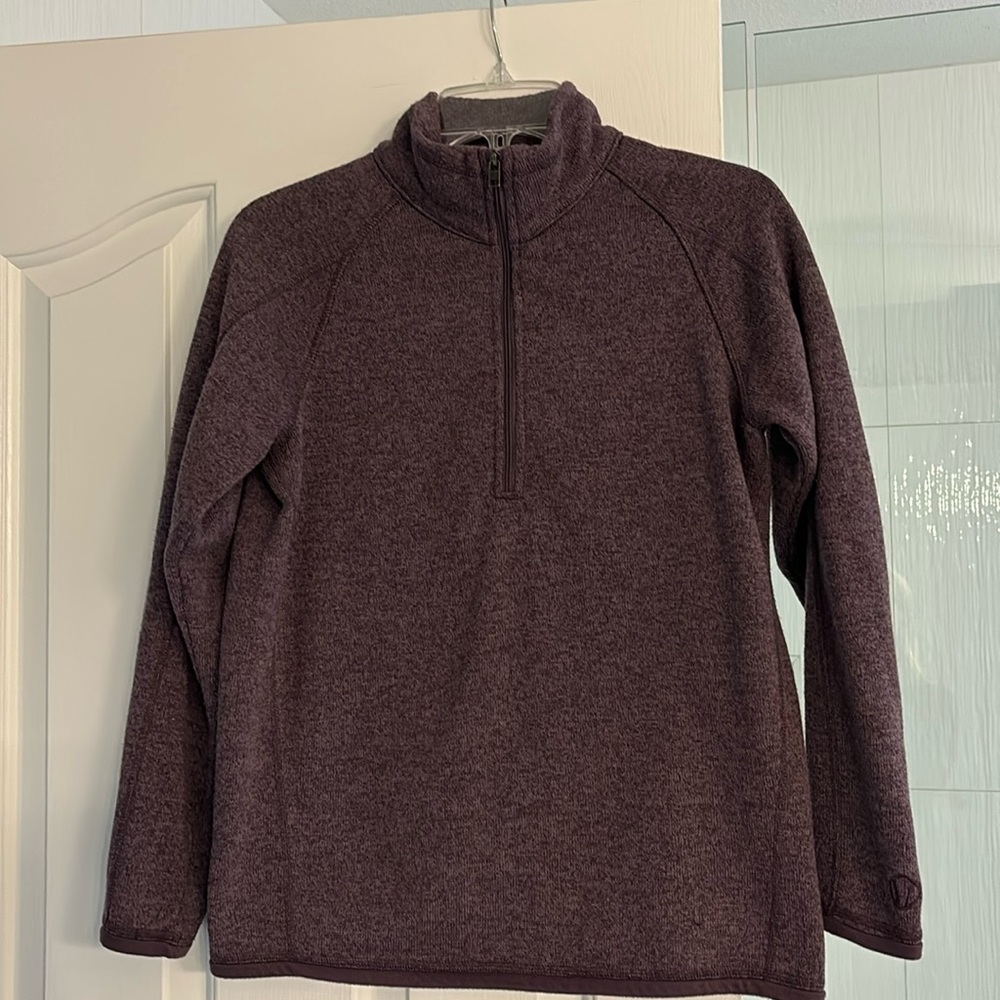 Women's Half-Zip Fleece Pullover Sweater - Plum